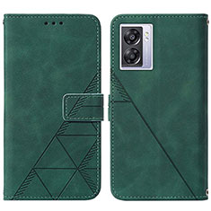 Funda de Cuero Cartera con Soporte Carcasa Y01B para Oppo A56S 5G Verde