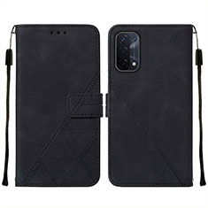 Funda de Cuero Cartera con Soporte Carcasa Y01B para Oppo A93 5G Negro