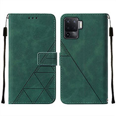 Funda de Cuero Cartera con Soporte Carcasa Y01B para Oppo A94 4G Verde