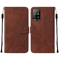 Funda de Cuero Cartera con Soporte Carcasa Y01B para Oppo A94 5G Marron