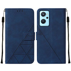 Funda de Cuero Cartera con Soporte Carcasa Y01B para Oppo A96 4G Azul