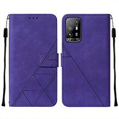 Funda de Cuero Cartera con Soporte Carcasa Y01B para Oppo F19 Pro+ Plus 5G Morado