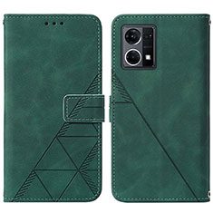 Funda de Cuero Cartera con Soporte Carcasa Y01B para Oppo F21 Pro 4G Verde