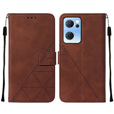 Funda de Cuero Cartera con Soporte Carcasa Y01B para Oppo Find X5 Lite 5G Marron