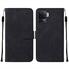 Funda de Cuero Cartera con Soporte Carcasa Y01B para Oppo Reno5 F Negro