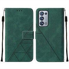 Funda de Cuero Cartera con Soporte Carcasa Y01B para Oppo Reno6 Pro+ Plus 5G Verde