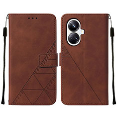 Funda de Cuero Cartera con Soporte Carcasa Y01B para Realme 10 Pro+ Plus 5G Marron