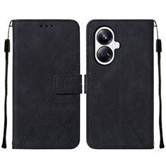 Funda de Cuero Cartera con Soporte Carcasa Y01B para Realme 10 Pro+ Plus 5G Negro