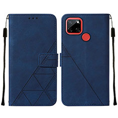 Funda de Cuero Cartera con Soporte Carcasa Y01B para Realme 7i RMX2193 Azul