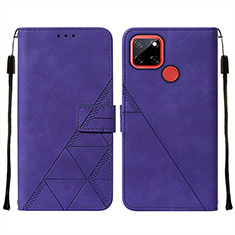 Funda de Cuero Cartera con Soporte Carcasa Y01B para Realme 7i RMX2193 Morado