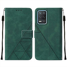 Funda de Cuero Cartera con Soporte Carcasa Y01B para Realme 8 5G Verde