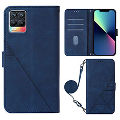 Funda de Cuero Cartera con Soporte Carcasa Y01B para Realme 8 Pro Azul