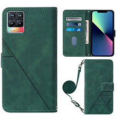 Funda de Cuero Cartera con Soporte Carcasa Y01B para Realme 8 Pro Verde