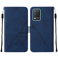 Funda de Cuero Cartera con Soporte Carcasa Y01B para Realme 8s 5G Azul