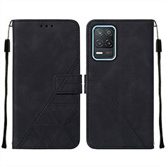 Funda de Cuero Cartera con Soporte Carcasa Y01B para Realme 8s 5G Negro