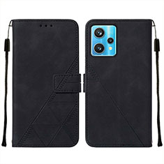 Funda de Cuero Cartera con Soporte Carcasa Y01B para Realme 9 4G Negro