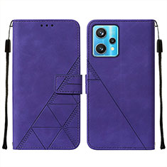 Funda de Cuero Cartera con Soporte Carcasa Y01B para Realme 9 Pro+ Plus 5G Morado