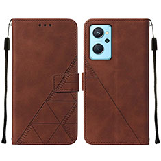 Funda de Cuero Cartera con Soporte Carcasa Y01B para Realme 9i 4G Marron