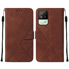 Funda de Cuero Cartera con Soporte Carcasa Y01B para Realme C20 Marron