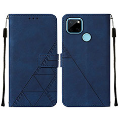 Funda de Cuero Cartera con Soporte Carcasa Y01B para Realme C21Y Azul