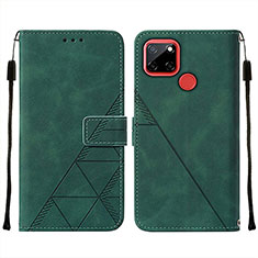 Funda de Cuero Cartera con Soporte Carcasa Y01B para Realme C25 Verde