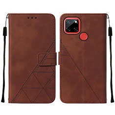 Funda de Cuero Cartera con Soporte Carcasa Y01B para Realme C25S Marron