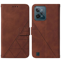 Funda de Cuero Cartera con Soporte Carcasa Y01B para Realme C31 Marron