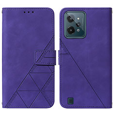 Funda de Cuero Cartera con Soporte Carcasa Y01B para Realme C31 Morado