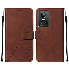 Funda de Cuero Cartera con Soporte Carcasa Y01B para Realme GT Neo3 5G Marron