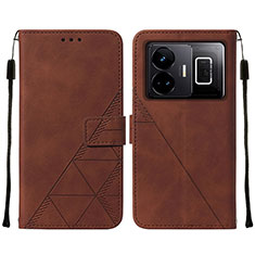 Funda de Cuero Cartera con Soporte Carcasa Y01B para Realme GT Neo5 240W 5G Marron