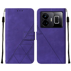 Funda de Cuero Cartera con Soporte Carcasa Y01B para Realme GT Neo5 240W 5G Morado