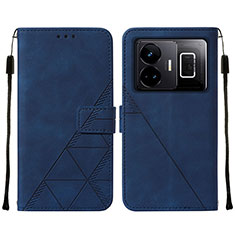 Funda de Cuero Cartera con Soporte Carcasa Y01B para Realme GT5 5G Azul