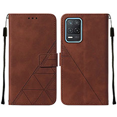 Funda de Cuero Cartera con Soporte Carcasa Y01B para Realme Narzo 30 5G Marron