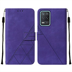 Funda de Cuero Cartera con Soporte Carcasa Y01B para Realme Narzo 30 5G Morado