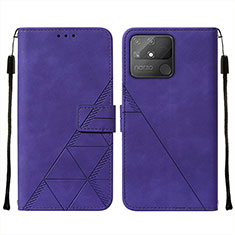 Funda de Cuero Cartera con Soporte Carcasa Y01B para Realme Narzo 50A Morado