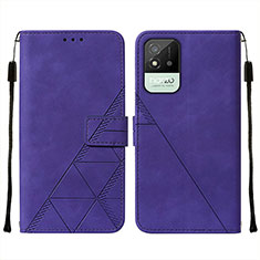 Funda de Cuero Cartera con Soporte Carcasa Y01B para Realme Narzo 50i Morado