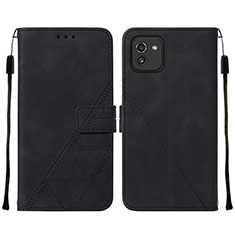 Funda de Cuero Cartera con Soporte Carcasa Y01B para Samsung Galaxy A03 Negro