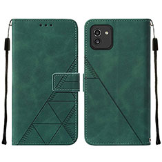 Funda de Cuero Cartera con Soporte Carcasa Y01B para Samsung Galaxy A03 Verde