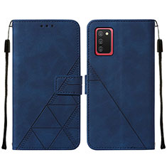 Funda de Cuero Cartera con Soporte Carcasa Y01B para Samsung Galaxy A03s Azul