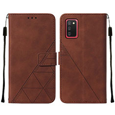 Funda de Cuero Cartera con Soporte Carcasa Y01B para Samsung Galaxy A03s Marron