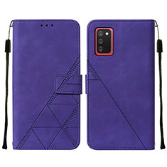 Funda de Cuero Cartera con Soporte Carcasa Y01B para Samsung Galaxy A03s Morado