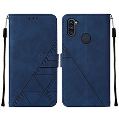 Funda de Cuero Cartera con Soporte Carcasa Y01B para Samsung Galaxy A11 Azul