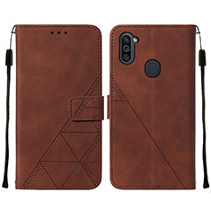 Funda de Cuero Cartera con Soporte Carcasa Y01B para Samsung Galaxy A11 Marron