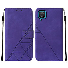 Funda de Cuero Cartera con Soporte Carcasa Y01B para Samsung Galaxy A12 5G Morado