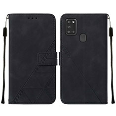 Funda de Cuero Cartera con Soporte Carcasa Y01B para Samsung Galaxy A21s Negro