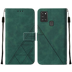 Funda de Cuero Cartera con Soporte Carcasa Y01B para Samsung Galaxy A21s Verde