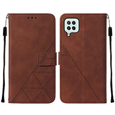 Funda de Cuero Cartera con Soporte Carcasa Y01B para Samsung Galaxy A22 4G Marron