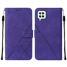 Funda de Cuero Cartera con Soporte Carcasa Y01B para Samsung Galaxy A22 4G Morado