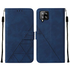 Funda de Cuero Cartera con Soporte Carcasa Y01B para Samsung Galaxy A42 5G Azul