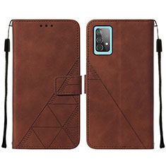 Funda de Cuero Cartera con Soporte Carcasa Y01B para Samsung Galaxy A52 5G Marron